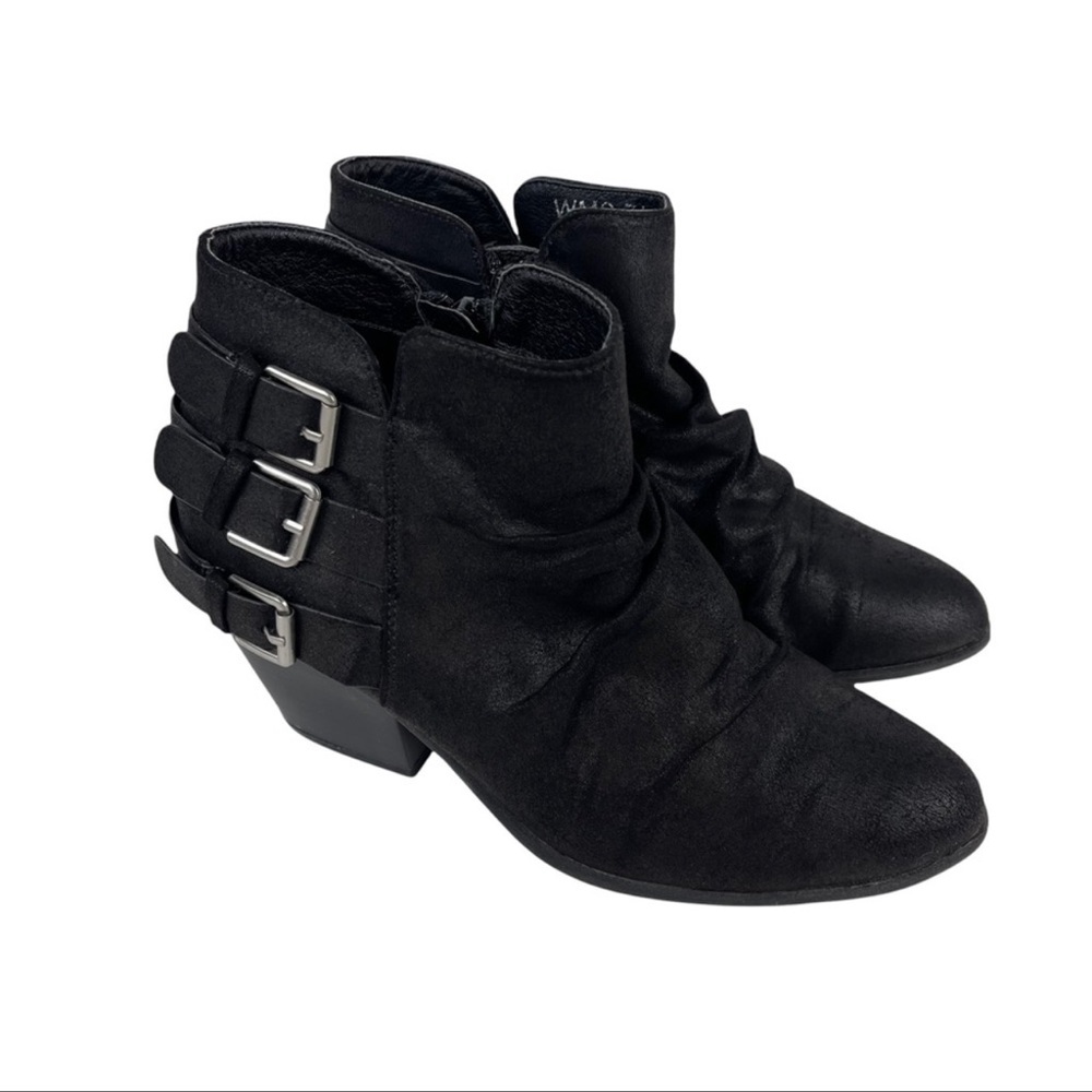 Report Yora Black Buckle Ankle Bootie Size 7 - image 1